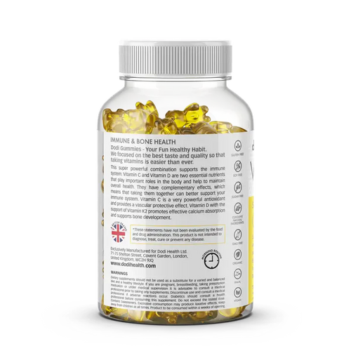 Immunity Gummies with Vitamin C, D3 & K2 - Sugar-Free, Halal, UK